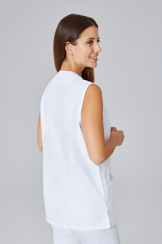 Blouse Médicale Blanche Femme sans manches