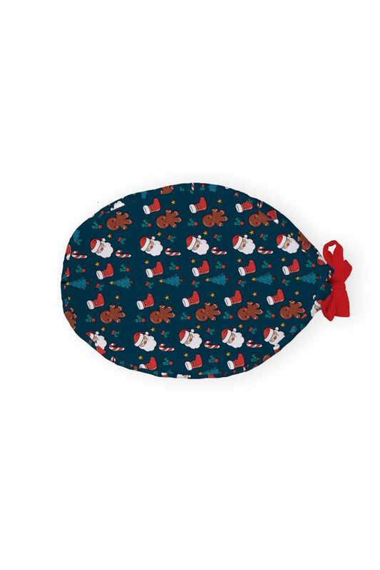 Calot médical – Vert imprimé Noël Festif