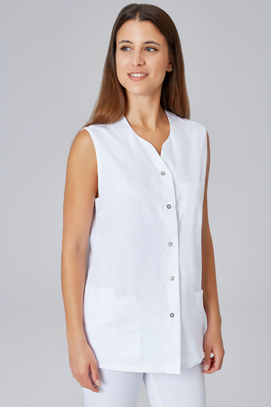 Blouse Médicale Blanche Femme sans manches