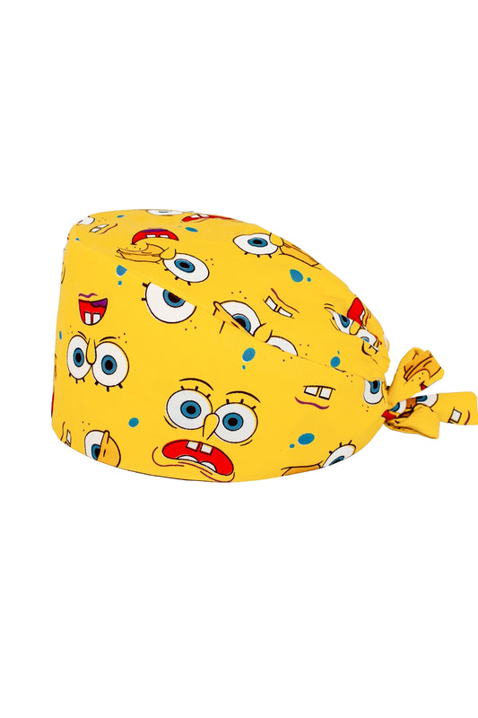 Calot de bloc tissu – Visages cartoon jaunes