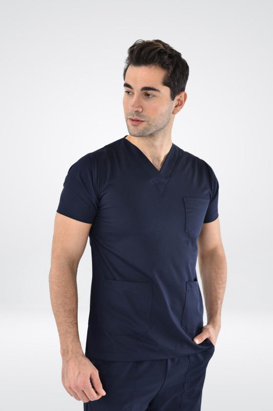 Confort - Tunique médicale - Homme - Bleu marine / S