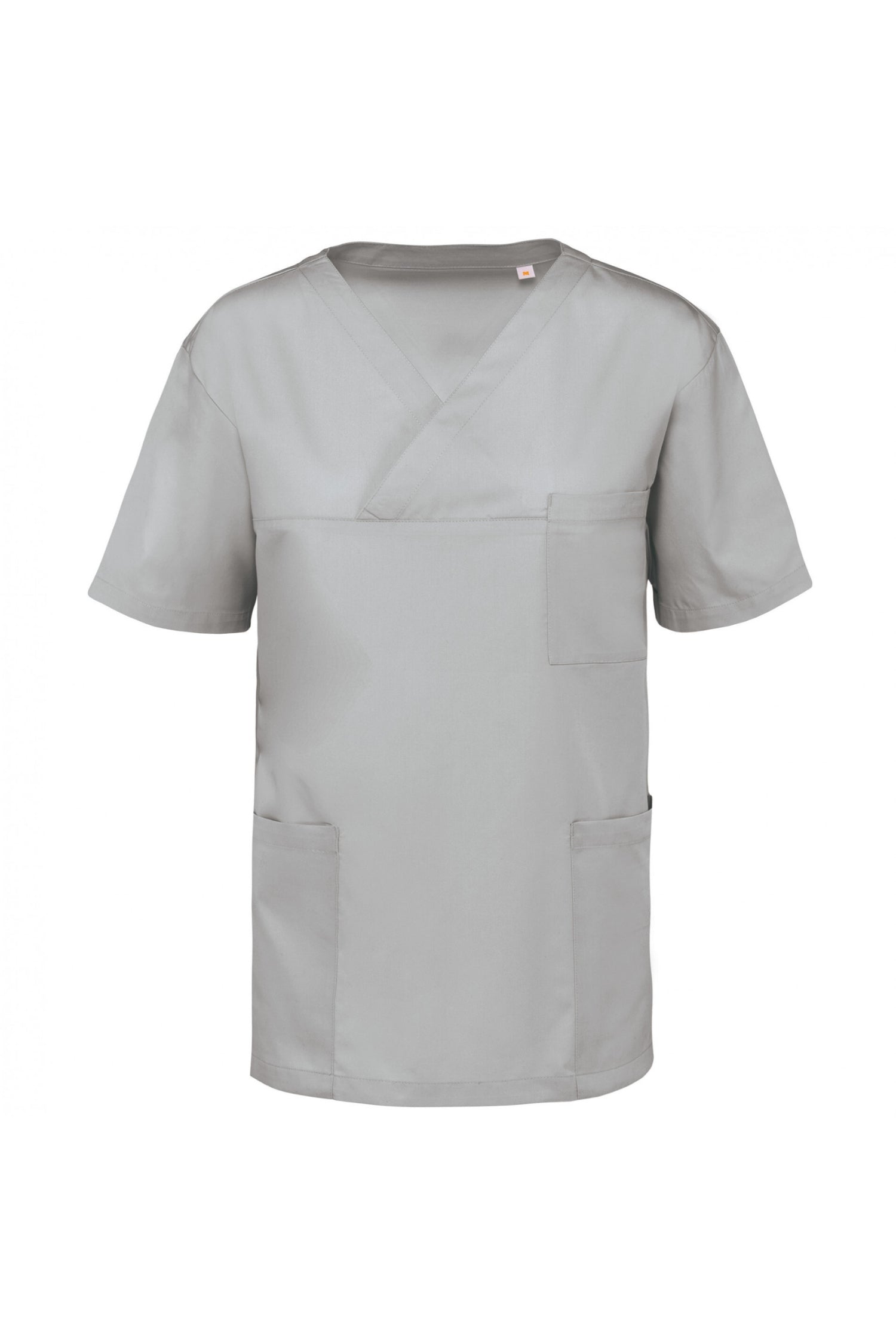 Tunique médicale Eva femme en gris clair, lavage industriel 75°C, coupe unisexe