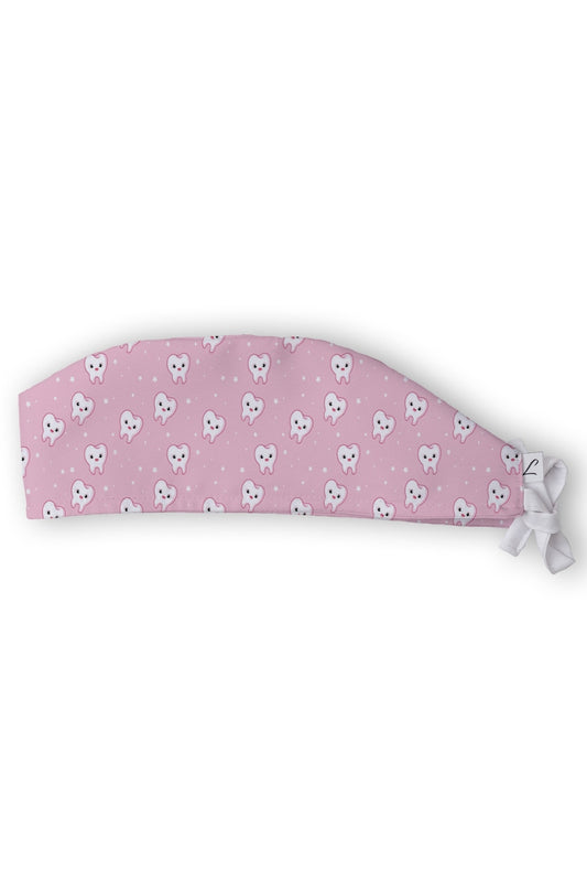 Calot médical – Rose avec motifs dentaire