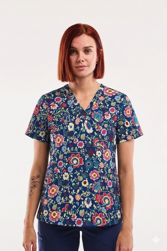 Tunique médicale à motif de chat