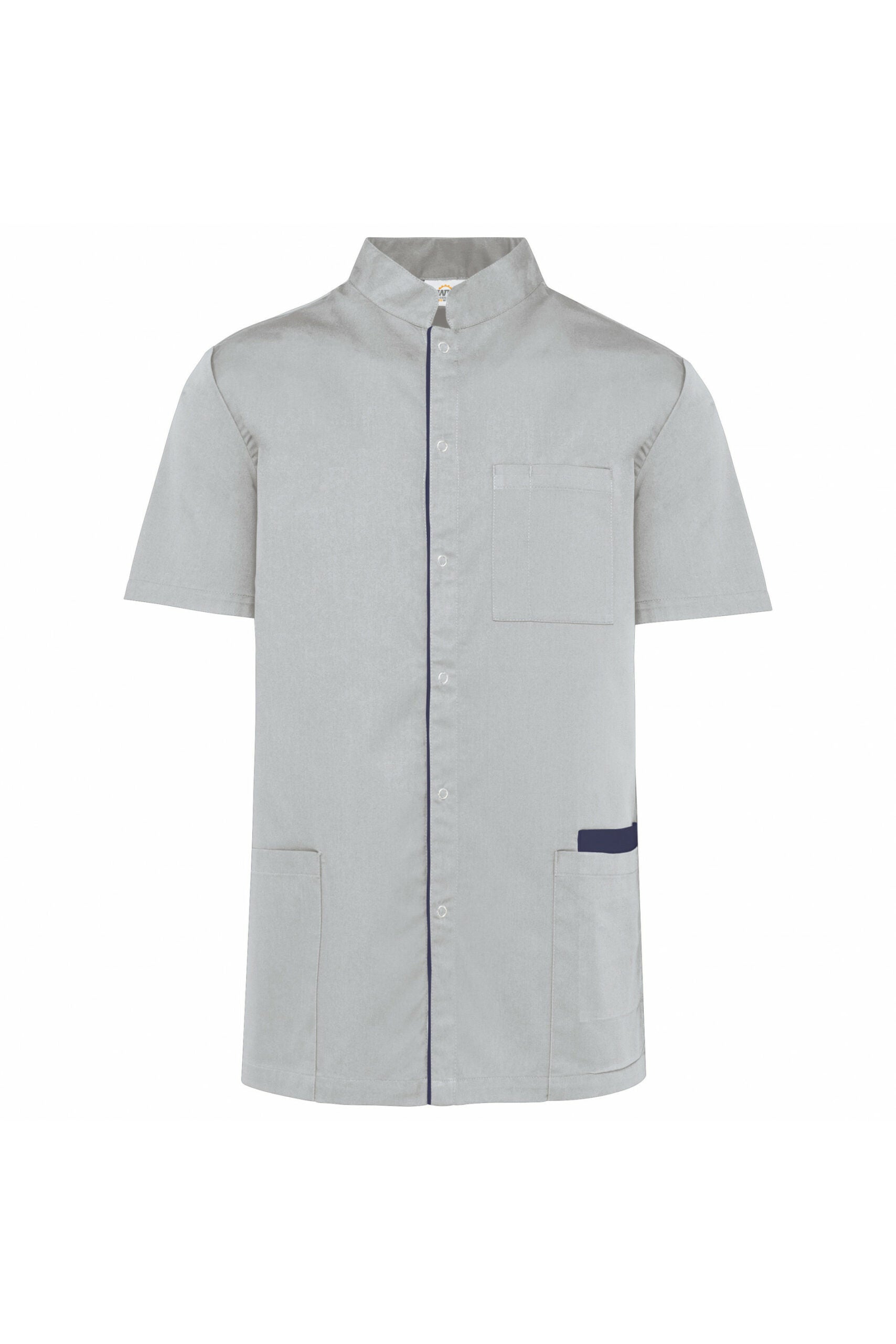 Chemise zippée grise homme Oscar, norme ISO, coupe confortable, lavage industriel 75°C