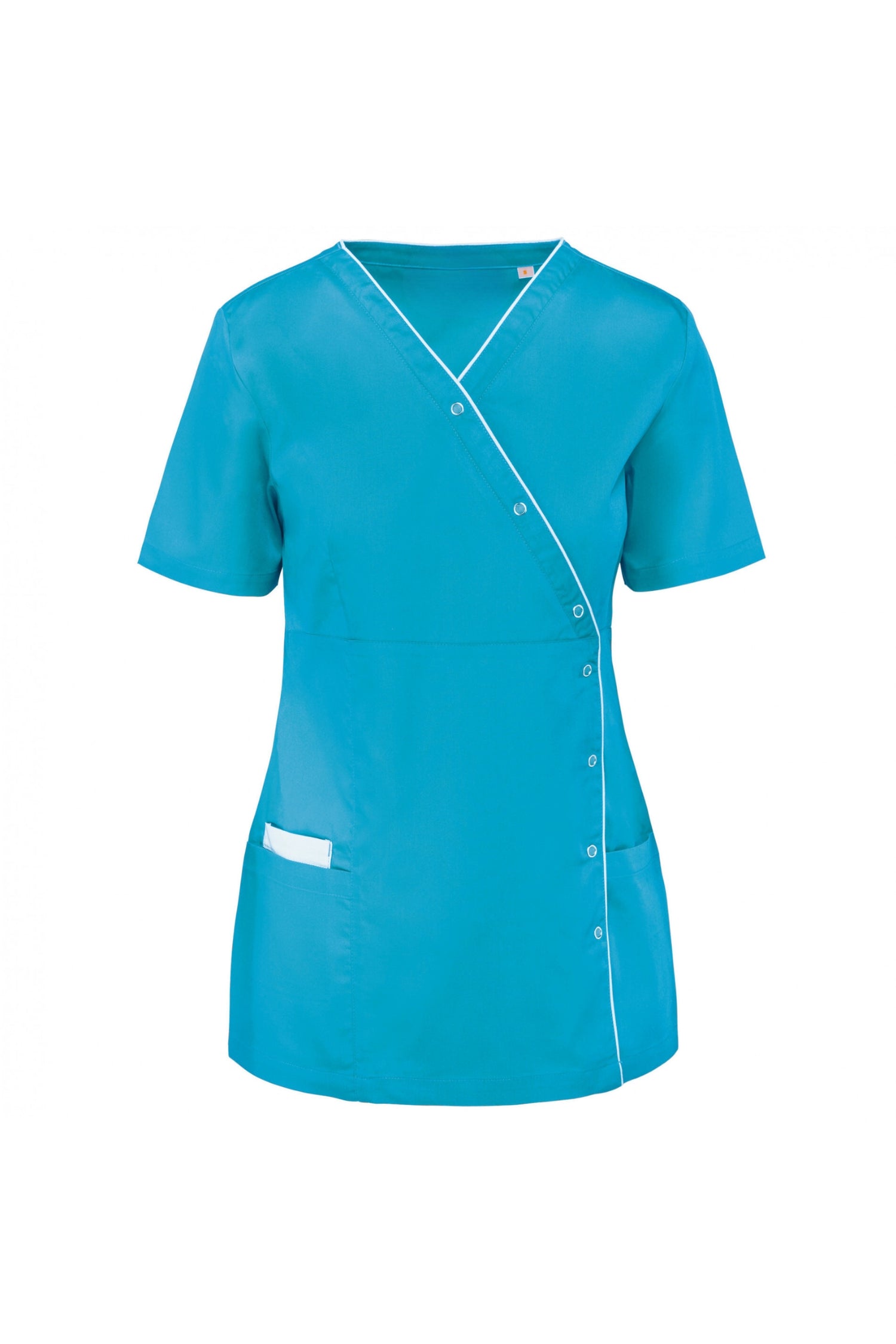 Blouse médicale Lima, coupe confortable en teal, lavage industriel 75°C, norme ISO