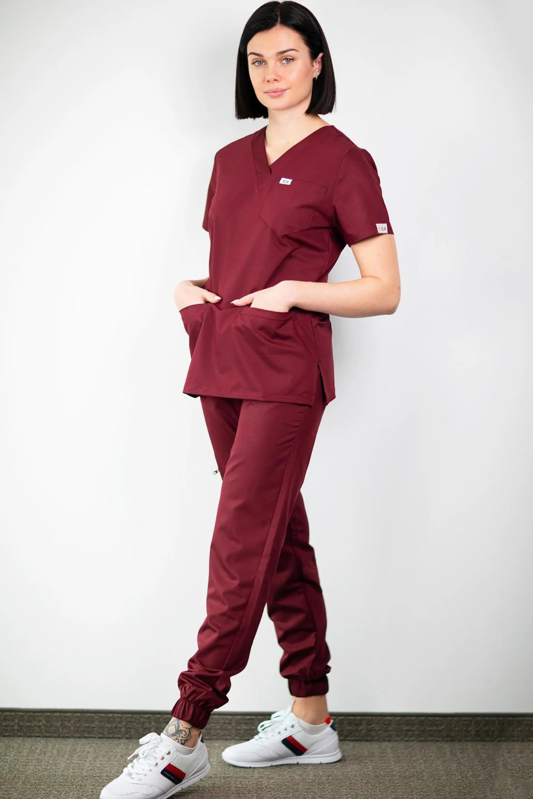 Slimfit - Tenue médicale - Femme - Bordeaux / XXS